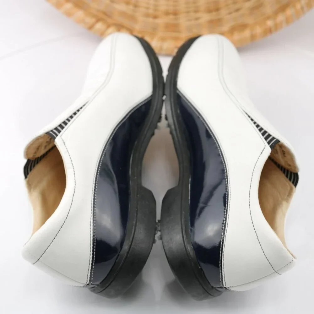 VTG Nike Womens Air Presto Golf Shoe Size 8 White Slip On Soft Spikes Verdana - Picture 8 of 12